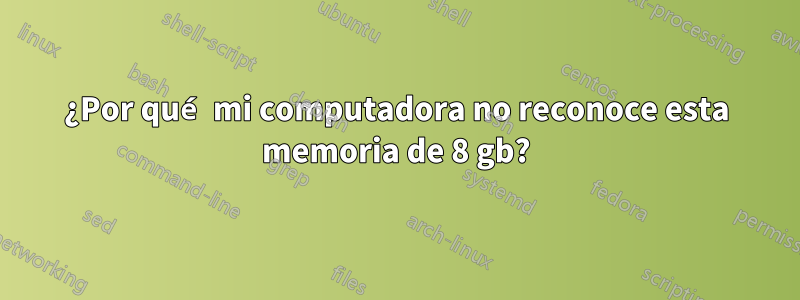 ¿Por qué mi computadora no reconoce esta memoria de 8 gb?