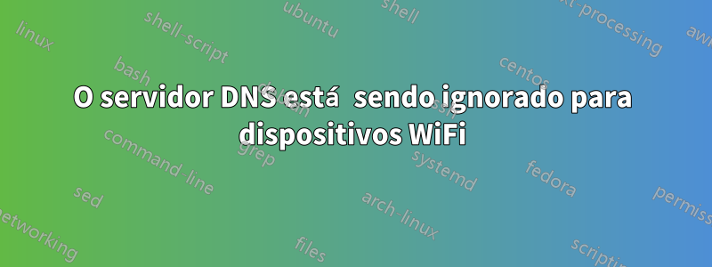 O servidor DNS está sendo ignorado para dispositivos WiFi
