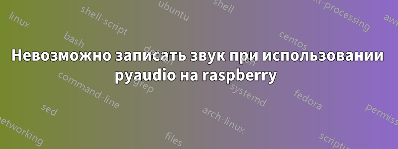 Невозможно записать звук при использовании pyaudio на raspberry 