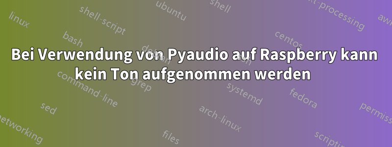 Bei Verwendung von Pyaudio auf Raspberry kann kein Ton aufgenommen werden 
