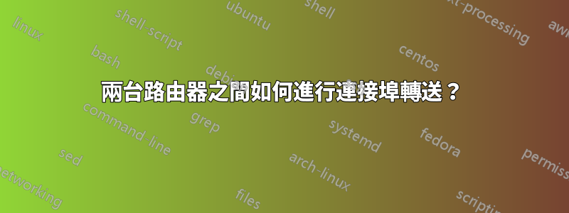 兩台路由器之間如何進行連接埠轉送？