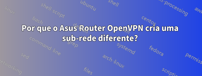 Por que o Asus Router OpenVPN cria uma sub-rede diferente?