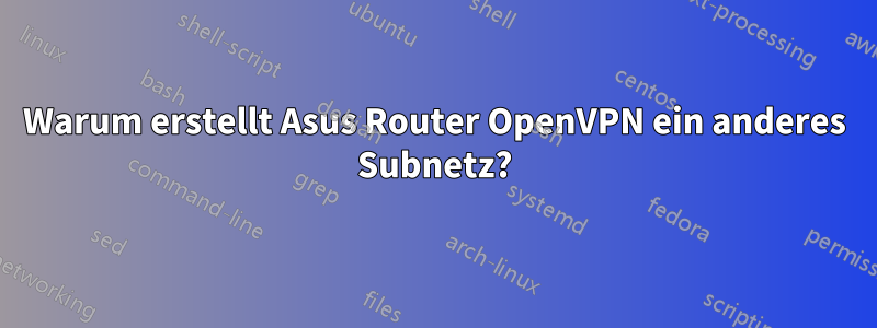 Warum erstellt Asus Router OpenVPN ein anderes Subnetz?