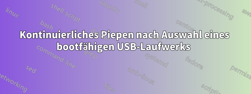 Kontinuierliches Piepen nach Auswahl eines bootfähigen USB-Laufwerks 