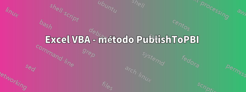Excel VBA - método PublishToPBI
