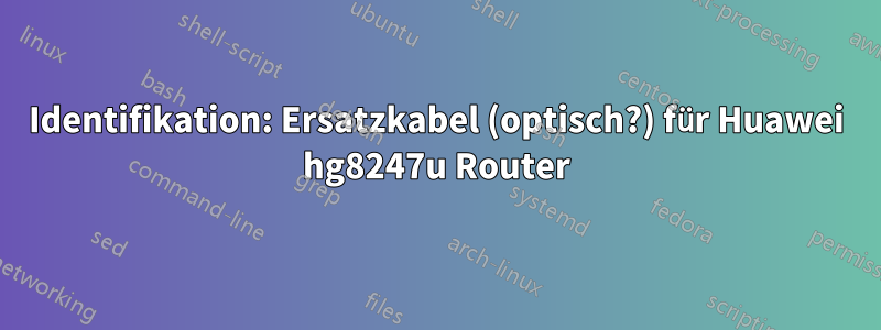 Identifikation: Ersatzkabel (optisch?) für Huawei hg8247u Router