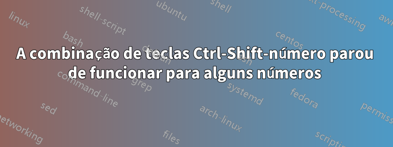 A combinação de teclas Ctrl-Shift-número parou de funcionar para alguns números