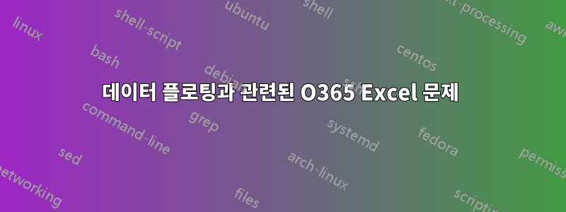 데이터 플로팅과 관련된 O365 Excel 문제