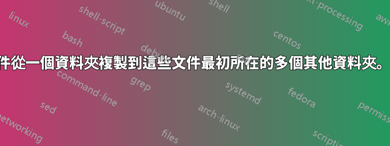 將文件從一個資料夾複製到這些文件最初所在的多個其他資料夾。視窗