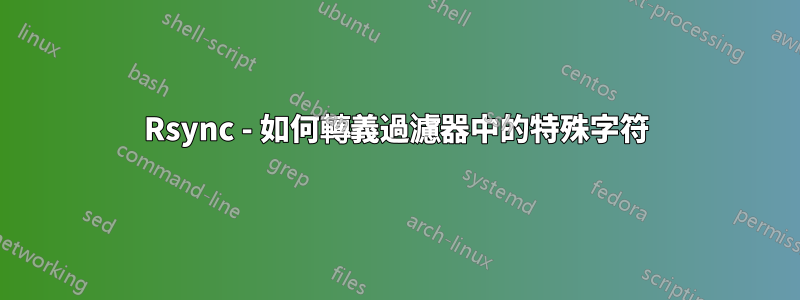 Rsync - 如何轉義過濾器中的特殊字符