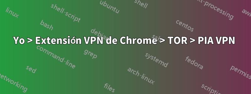 Yo > Extensión VPN de Chrome > TOR > PIA VPN