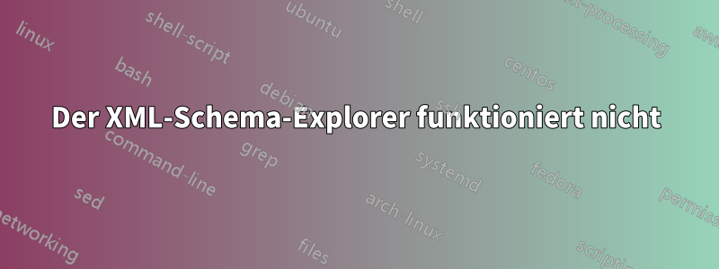 Der XML-Schema-Explorer funktioniert nicht