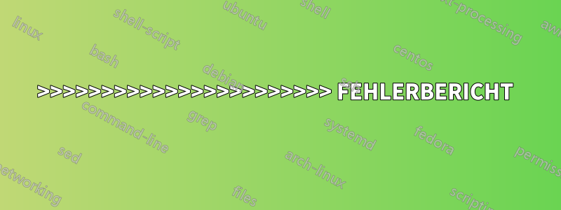 >>>>>>>>>>>>>>>>>>>>>>> FEHLERBERICHT 