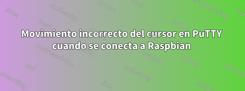 Movimiento incorrecto del cursor en PuTTY cuando se conecta a Raspbian