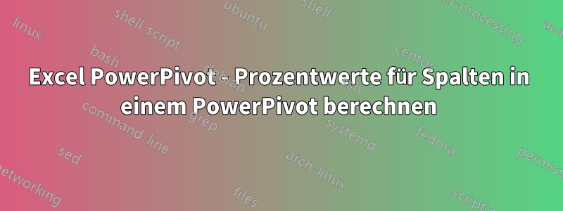 Excel PowerPivot - Prozentwerte für Spalten in einem PowerPivot berechnen