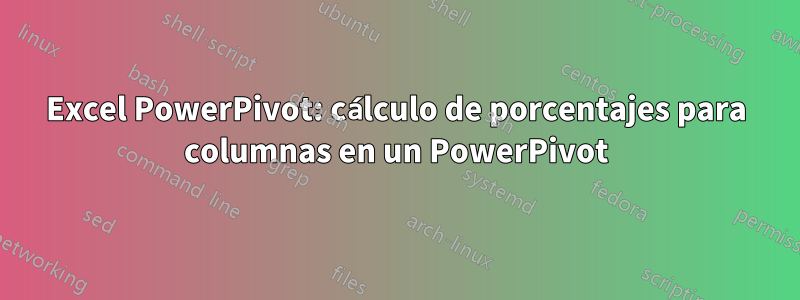 Excel PowerPivot: cálculo de porcentajes para columnas en un PowerPivot