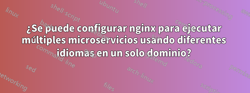 ¿Se puede configurar nginx para ejecutar múltiples microservicios usando diferentes idiomas en un solo dominio?