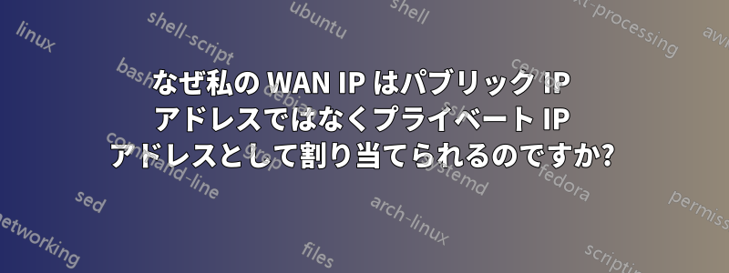 なぜ私の WAN IP はパブリック IP アドレスではなくプライベート IP アドレスとして割り当てられるのですか?