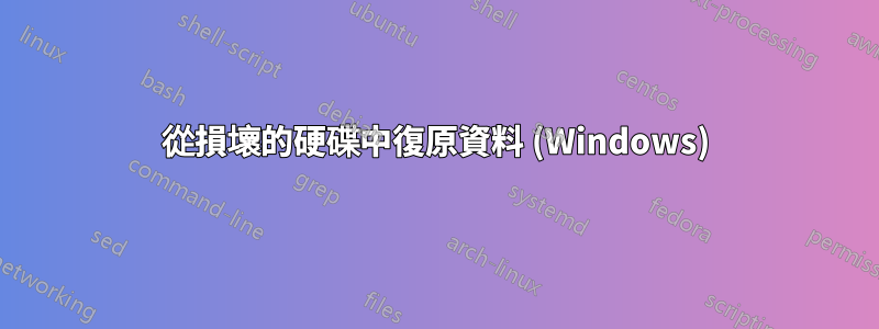 從損壞的硬碟中復原資料 (Windows)