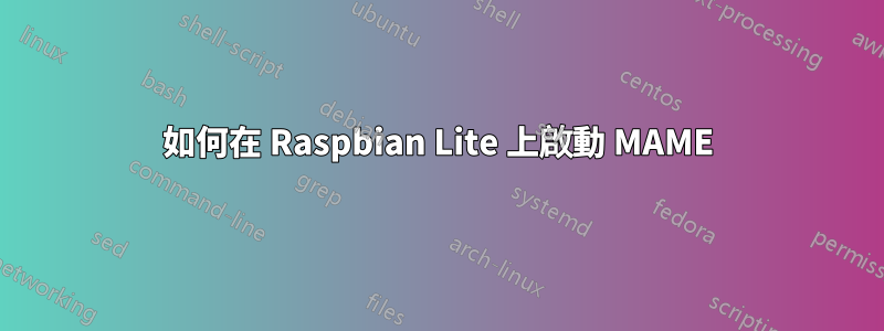 如何在 Raspbian Lite 上啟動 MAME