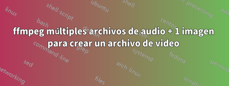 ffmpeg múltiples archivos de audio + 1 imagen para crear un archivo de video