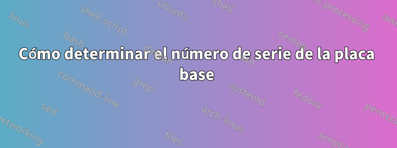 Cómo determinar el número de serie de la placa base