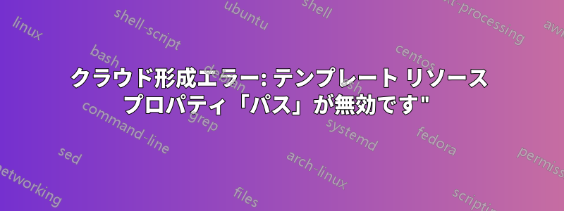 クラウド形成エラー: テンプレート リソース プロパティ「パス」が無効です"