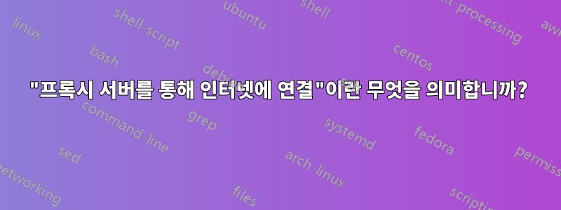 "프록시 서버를 통해 인터넷에 연결"이란 무엇을 의미합니까?