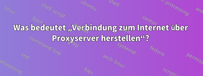 Was bedeutet „Verbindung zum Internet über Proxyserver herstellen“?