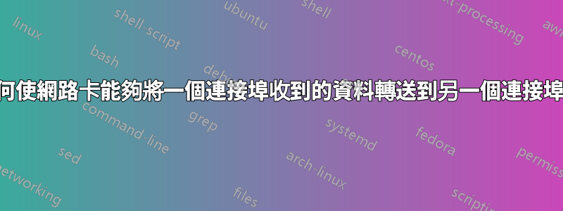 如何使網路卡能夠將一個連接埠收到的資料轉送到另一個連接埠？