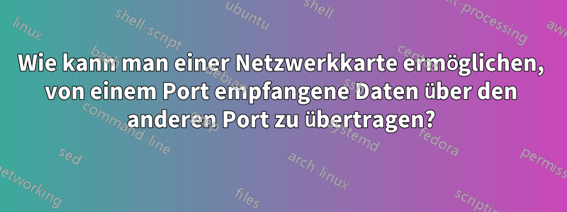 Wie kann man einer Netzwerkkarte ermöglichen, von einem Port empfangene Daten über den anderen Port zu übertragen?