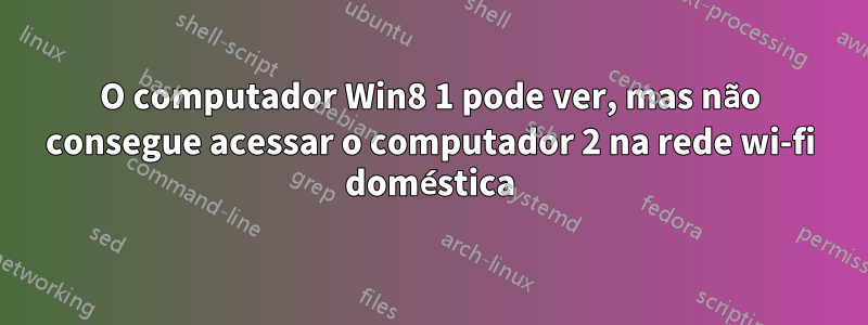 O computador Win8 1 pode ver, mas não consegue acessar o computador 2 na rede wi-fi doméstica