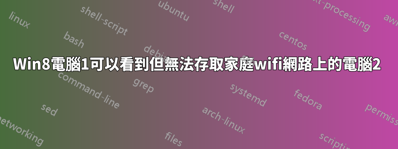 Win8電腦1可以看到但無法存取家庭wifi網路上的電腦2