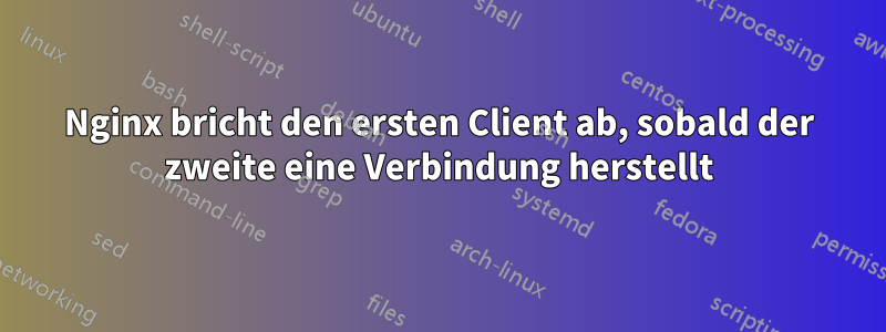 Nginx bricht den ersten Client ab, sobald der zweite eine Verbindung herstellt