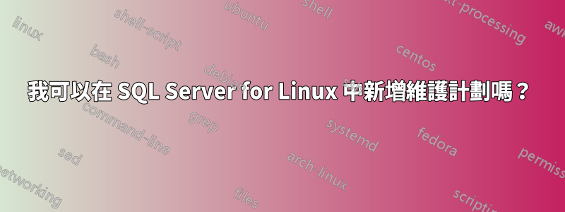 我可以在 SQL Server for Linux 中新增維護計劃嗎？