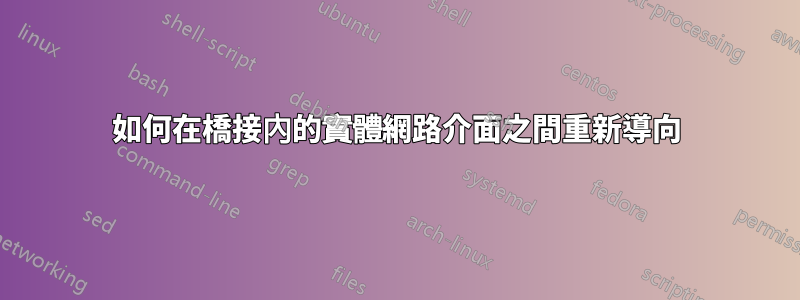 如何在橋接內的實體網路介面之間重新導向