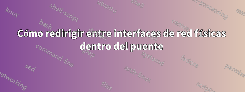 Cómo redirigir entre interfaces de red físicas dentro del puente