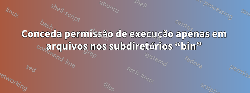 Conceda permissão de execução apenas em arquivos nos subdiretórios “bin”