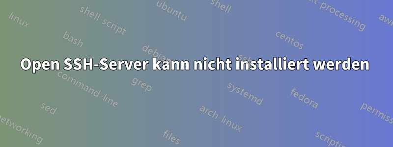 Open SSH-Server kann nicht installiert werden