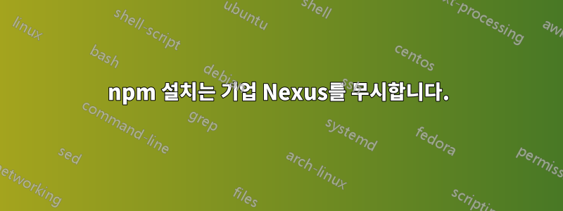 npm 설치는 기업 Nexus를 무시합니다.