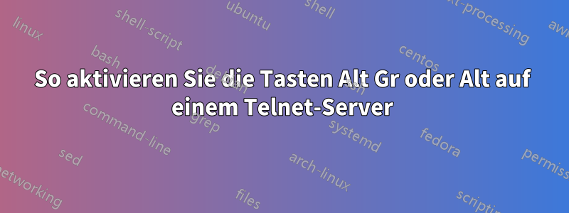 So aktivieren Sie die Tasten Alt Gr oder Alt auf einem Telnet-Server