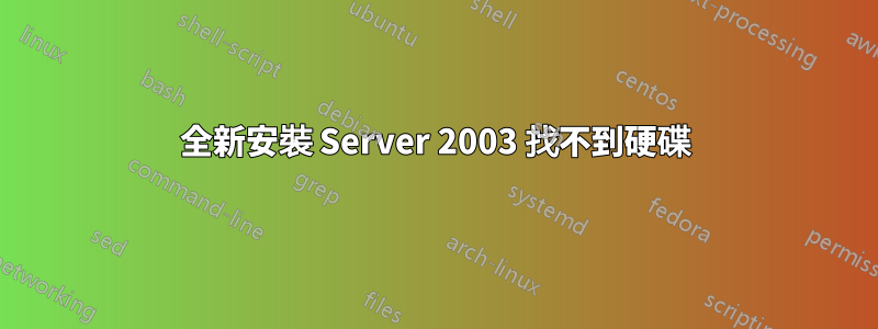 全新安裝 Server 2003 找不到硬碟