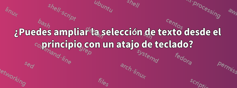 ¿Puedes ampliar la selección de texto desde el principio con un atajo de teclado?