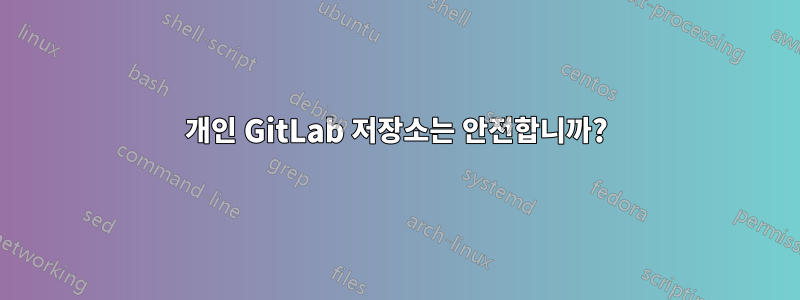 개인 GitLab 저장소는 안전합니까?