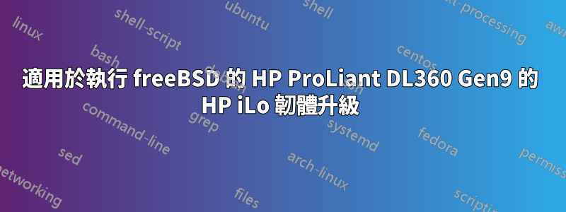 適用於執行 freeBSD 的 HP ProLiant DL360 Gen9 的 HP iLo 韌體升級