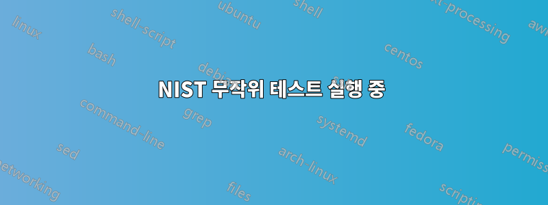 NIST 무작위 테스트 실행 중