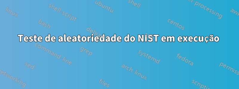 Teste de aleatoriedade do NIST em execução