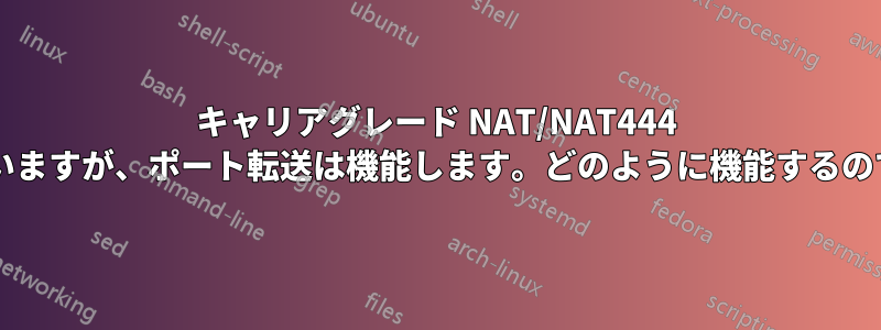 キャリアグレード NAT/NAT444 を使用していますが、ポート転送は機能します。どのように機能するのでしょうか?