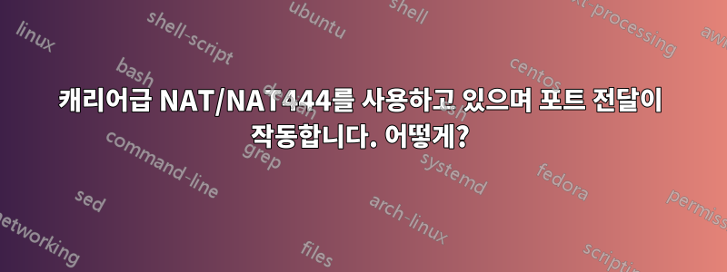 캐리어급 NAT/NAT444를 사용하고 있으며 포트 전달이 작동합니다. 어떻게?