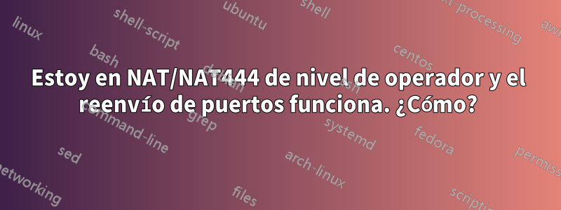 Estoy en NAT/NAT444 de nivel de operador y el reenvío de puertos funciona. ¿Cómo?